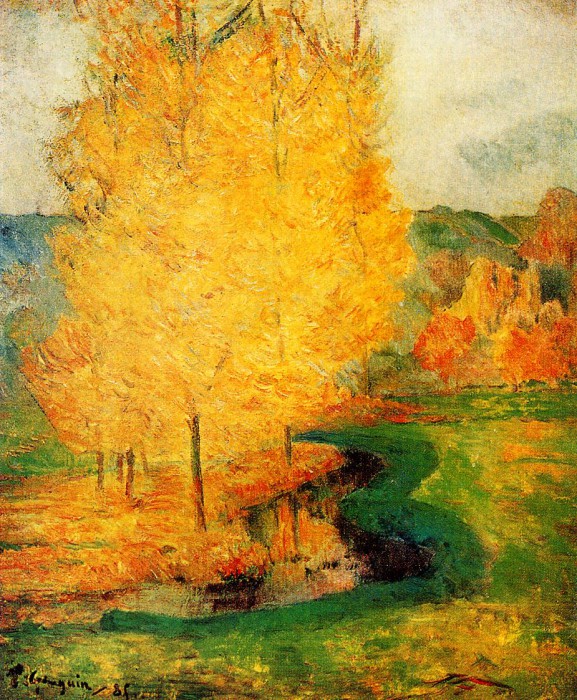Paul Gauguin, By the Stream, Autumn (1885) 