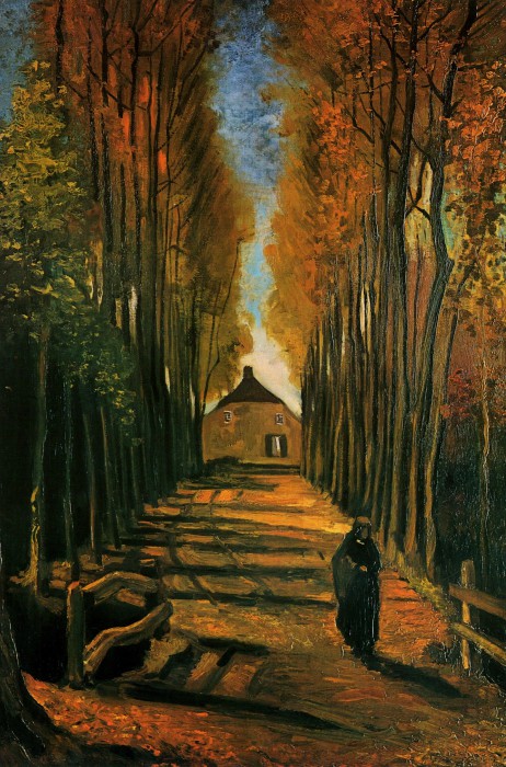Vincent van Gogh, Avenue of Poplars at Sunset (1884) 
