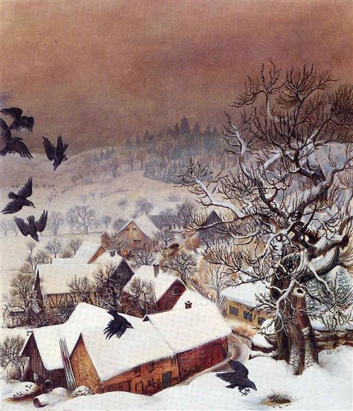 Wilhelm Heinrich Otto Dix: Randegg in the snow with ravens - 1935.
